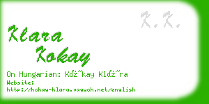 klara kokay business card